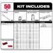 Milwaukee 1/4 in. Drive SAE/Metric Ratchet and Socket Mechanics Tool Set with 1/4 in. Drive 9 in. Extended Ratchet (51-Piece)