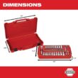 Milwaukee 1/4 in. Drive SAE/Metric Ratchet/Socket/ Combination Ratcheting Wrench Mechanics Tool Set (64-Piece)