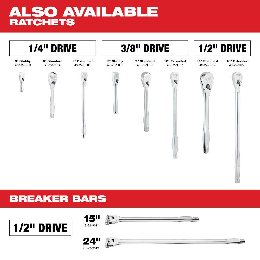 Milwaukee 3/8 in. Drive SAE/Metric Ratchet and Socket Mechanics Tool Set (56 piece) & Screwdriver Set (6 piece) Milwaukee 3/8 in. Drive SAE/Metric Ratchet and Socket Mechanics Tool Set (56 piece) & Screwdriver Set (6 piece) - Image 3