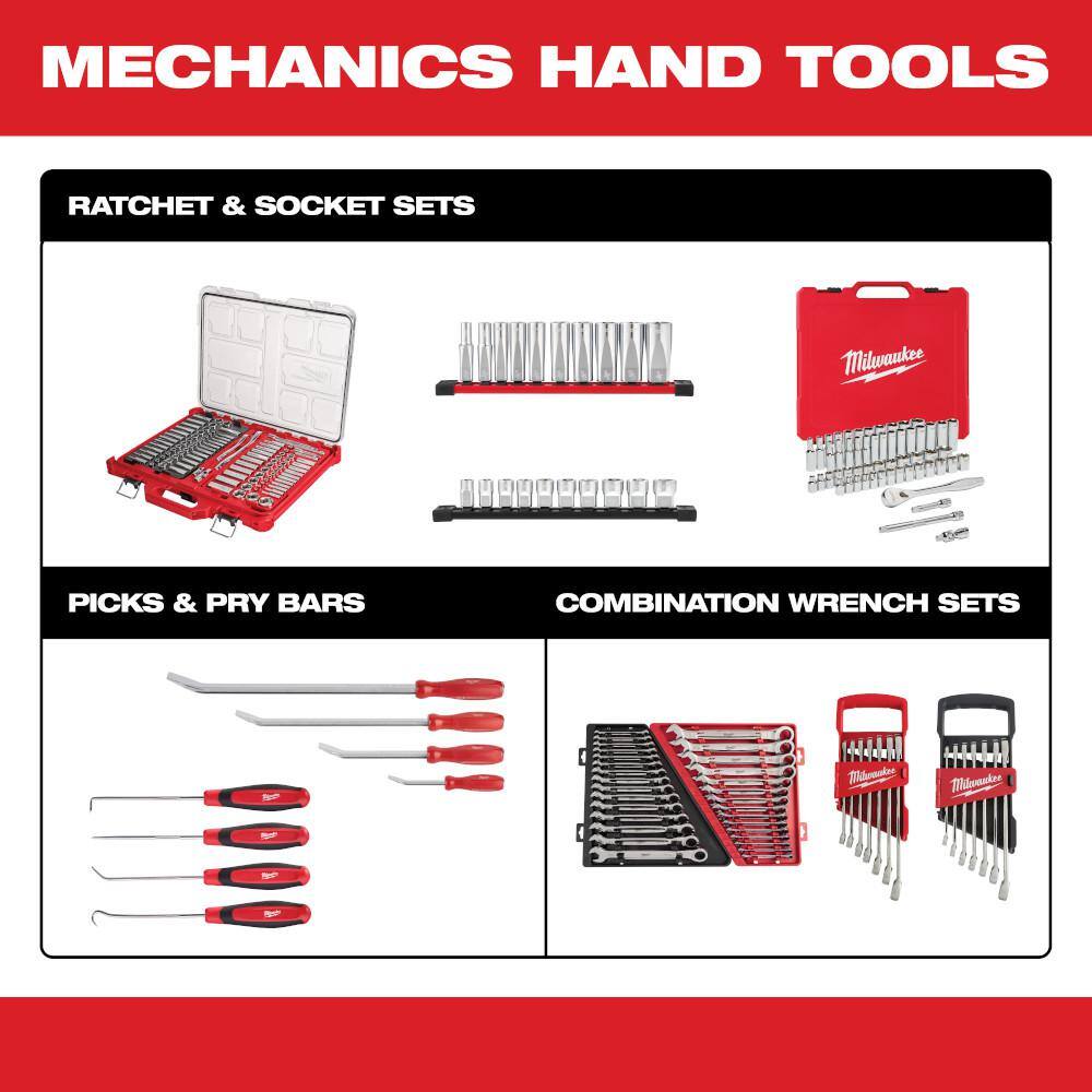 Milwaukee 3/8 in. Drive SAE/Metric Ratchet and Socket Mechanics Tool Set (56 piece) & Screwdriver Set (6 piece) Milwaukee 3/8 in. Drive SAE/Metric Ratchet and Socket Mechanics Tool Set (56 piece) & Screwdriver Set (6 piece) - Image 2