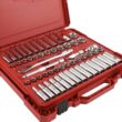 Milwaukee 3/8 in. Drive SAE/Metric Ratchet and Socket Mechanics Tool Set with 3/8 in. Drive 5 in. Stubby Ratchet (57-Piece)