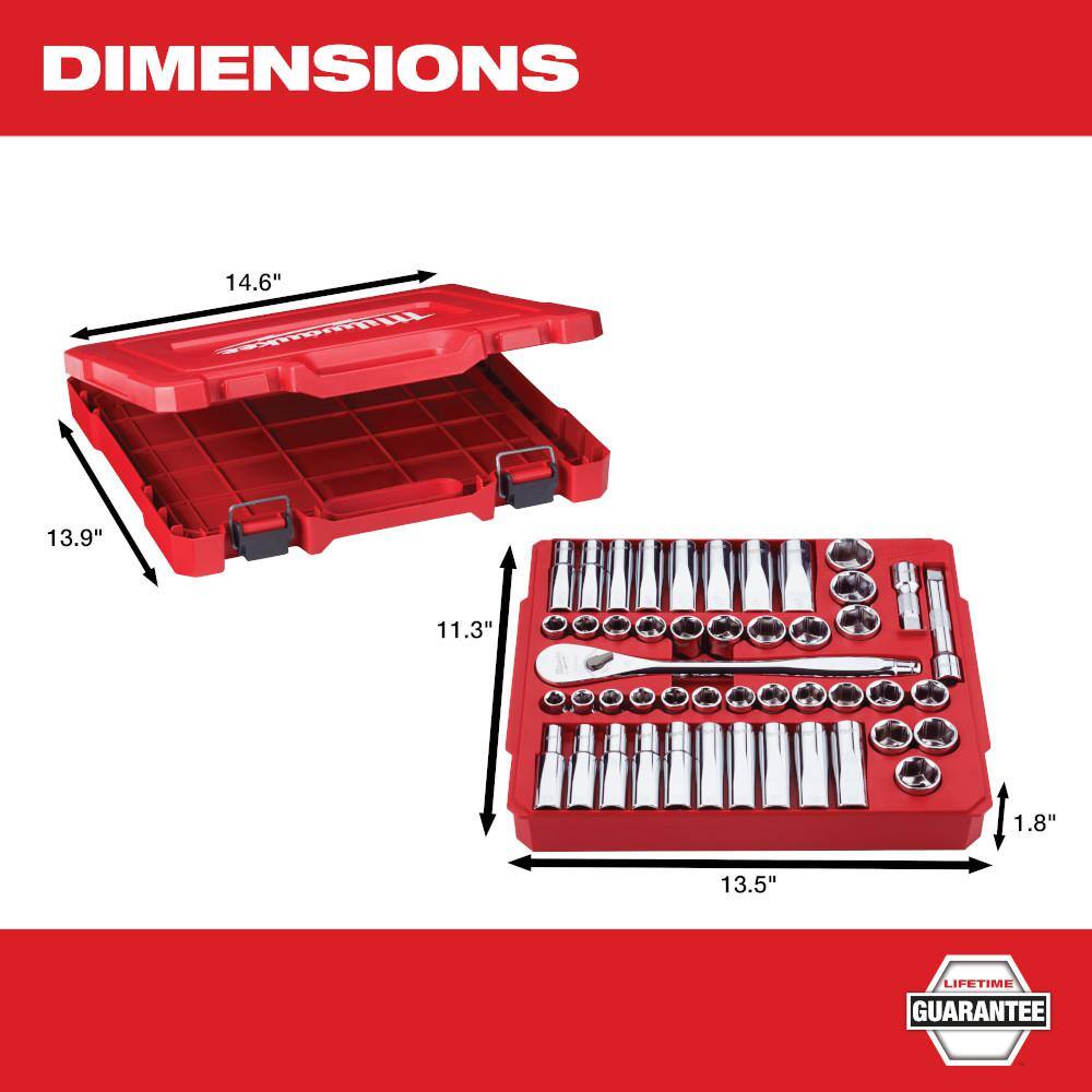 Milwaukee 1/2 in. Drive SAE/Metric Ratchet and Socket Mechanics Tool Set with Screwdriver Set (55-Piece) Milwaukee 1/2 in. Drive SAE/Metric Ratchet and Socket Mechanics Tool Set with Screwdriver Set (55-Piece) - Image 7