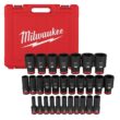 Milwaukee 1/2 in. Drive Ratchet and SHOCKWAVE 1/2 in. Drive Metric 6 Point Impact Socket Set (30-Piece)