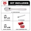 Milwaukee 1/4 in. Drive SAE/Metric Ratchet and Socket Mechanics Tool Set (25-Piece)