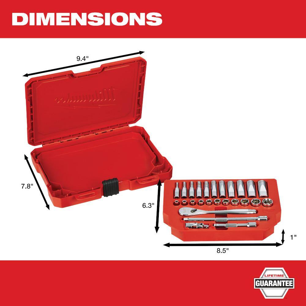 Milwaukee 1/4 in. Drive SAE/Metric Ratchet and Socket Mechanics Tool Set (54-Piece) Milwaukee 1/4 in. Drive SAE/Metric Ratchet and Socket Mechanics Tool Set (54-Piece) - Image 11