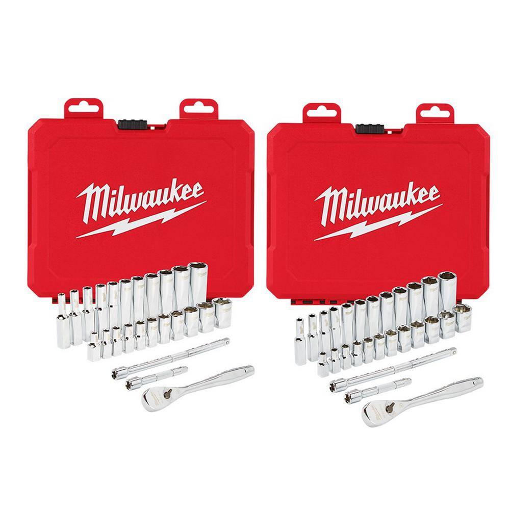 Milwaukee 1/4 in. Drive SAE/Metric Ratchet and Socket Mechanics Tool Set (54-Piece) Milwaukee 1/4 in. Drive SAE/Metric Ratchet and Socket Mechanics Tool Set (54-Piece)