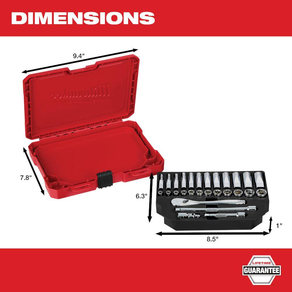 Milwaukee 1/4 in. Drive SAE/Metric Ratchet and Socket Mechanics Tool Set (54-Piece) Milwaukee 1/4 in. Drive SAE/Metric Ratchet and Socket Mechanics Tool Set (54-Piece) - Image 10