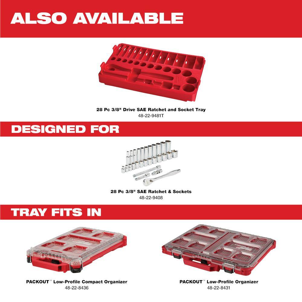 Milwaukee 3/8 in. Drive SAE Ratchet and Socket Mechanics Tool Set (28-Piece) Milwaukee 3/8 in. Drive SAE Ratchet and Socket Mechanics Tool Set (28-Piece) - Image 4