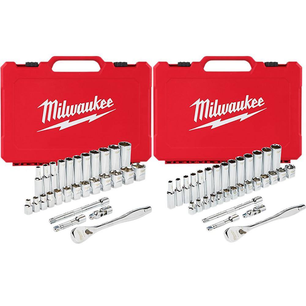 Milwaukee 3/8 in. Drive SAE/Metric Ratchet and Socket Mechanics Tool Set (60-Piece) Milwaukee 3/8 in. Drive SAE/Metric Ratchet and Socket Mechanics Tool Set (60-Piece)