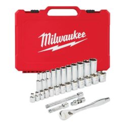 Milwaukee 3/8 in. Drive SAE Ratchet and Socket Mechanics Tool Set (28-Piece)