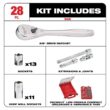 Milwaukee 3/8 in. Drive SAE Ratchet and Socket Mechanics Tool Set with PACKOUT Case (28-Piece) and 15 in. PACKOUT Tool Bag