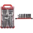Milwaukee 3/8 in. Drive Metric Ratchet and Socket Mechanics Tool Set with PACKOUT Case & Impact Socket Set (40-Piece)