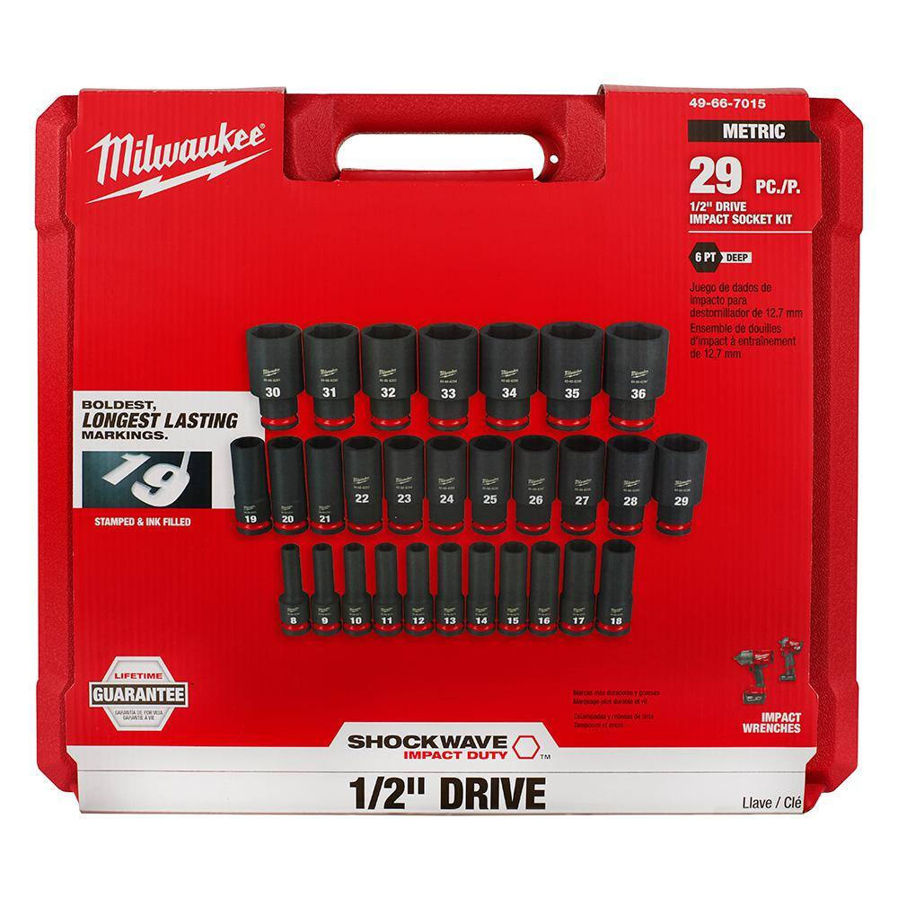Milwaukee SHOCKWAVE 1/2 in. Drive Metric 6 Point Impact Socket Set with Titanium Drill Bit Set (52-Piece) Milwaukee SHOCKWAVE 1/2 in. Drive Metric 6 Point Impact Socket Set with Titanium Drill Bit Set (52-Piece) - Image 4