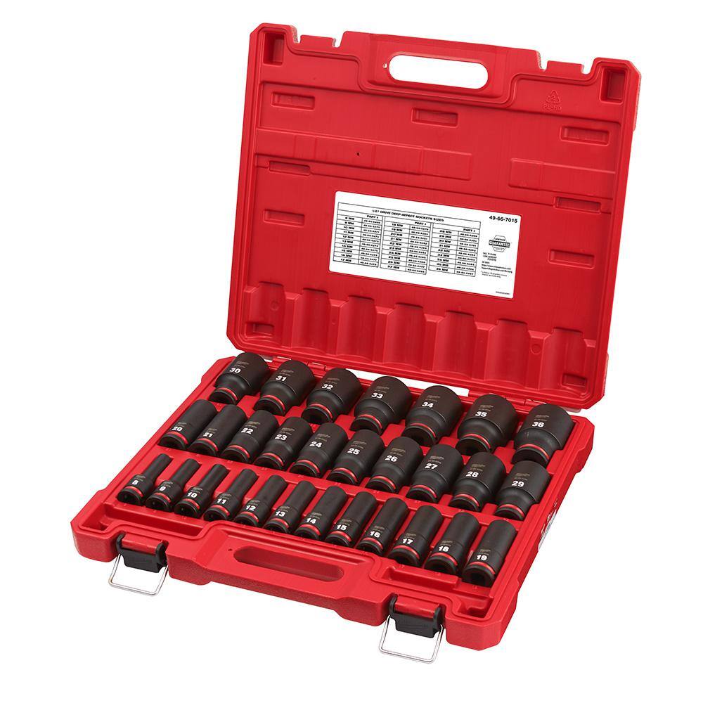 Milwaukee SHOCKWAVE 1/2 in. Drive Metric 6 Point Impact Socket Set with Titanium Drill Bit Set (52-Piece) Milwaukee SHOCKWAVE 1/2 in. Drive Metric 6 Point Impact Socket Set with Titanium Drill Bit Set (52-Piece) - Image 3