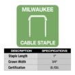 Milwaukee M12 12 Volt Lithium Ion Cordless Cable Stapler w/1 in. Insulated Cable Staples 600 Per Box (2-Pack)