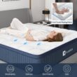 Avenco 12 in. Medium Firm Hybrid Pillow Top Motion Isolation Individual Pocket Spring Full Mattress