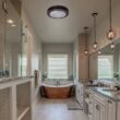 Akicon Decorative Oil Rubbed Bronze 80 CFM Ceiling Bathroom Exhaust Fan with LED Light