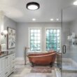 Akicon Decorative Oil Rubbed Bronze 80 CFM Ceiling Bathroom Exhaust Fan with LED Light