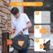 GardenJoy Retractable Garden Hose Reel 1/2 in. to 100 ft. Orange Retractable Reel Wall Mounted Width 10-In-1 Hose Nozzle