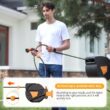 GardenJoy Retractable Garden Hose Reel 1/2 in. to 100 ft. Orange Retractable Reel Wall Mounted Width 10-In-1 Hose Nozzle