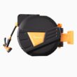 GardenJoy Retractable Garden Hose Reel 1/2 in. to 100 ft. Orange Retractable Reel Wall Mounted Width 10-In-1 Hose Nozzle