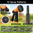 GardenJoy Retractable Garden Hose Reel 1/2 in. to 100 ft. Orange Retractable Reel Wall Mounted Width 10-In-1 Hose Nozzle