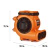 RIDGID 1625 CFM 3-Speed Blower Fan Air Mover with Daisy Chain, 3 Operating Positions for Water Damage Restoration