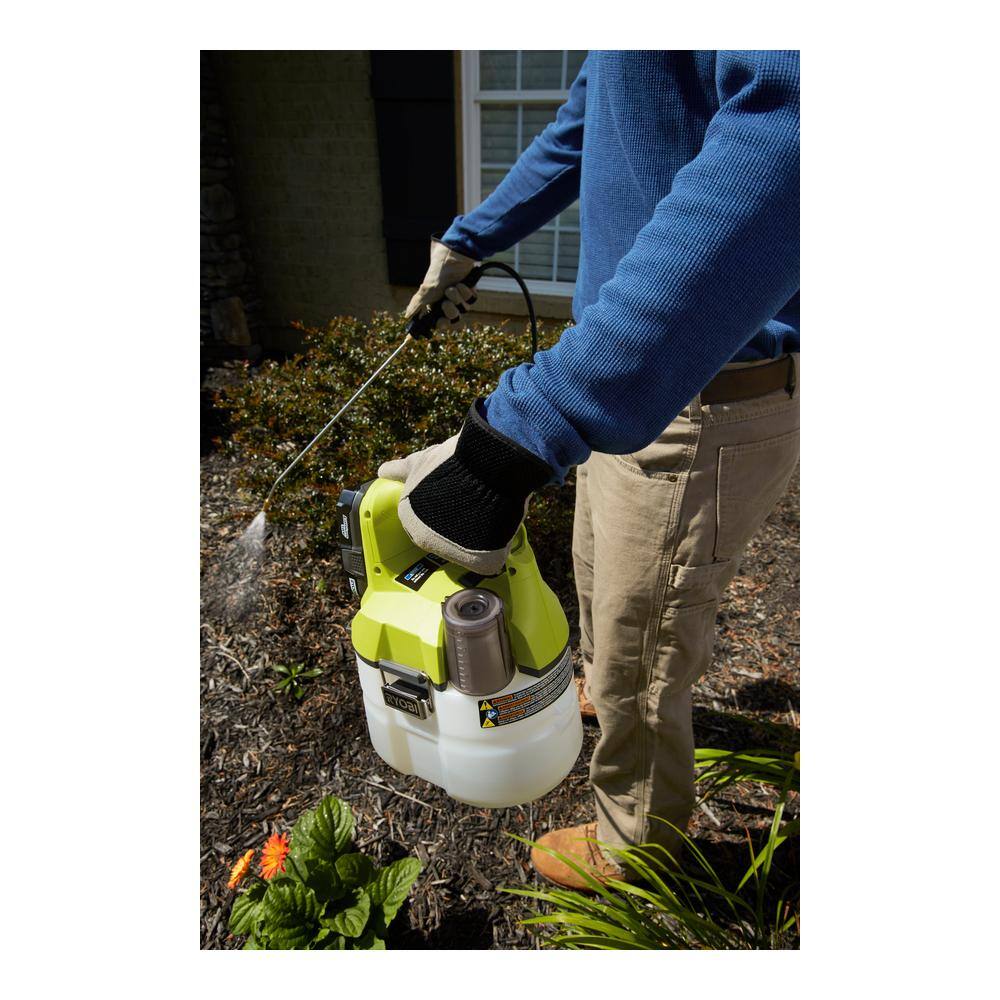 RYOBI ONE+ 18V Cordless Battery 1 Gal. Chemical Sprayer with Extra Accessory Tank, 1.3 Ah Battery, and Charger RYOBI ONE+ 18V Cordless Battery 1 Gal. Chemical Sprayer with Extra Accessory Tank, 1.3 Ah Battery, and Charger - Image 8