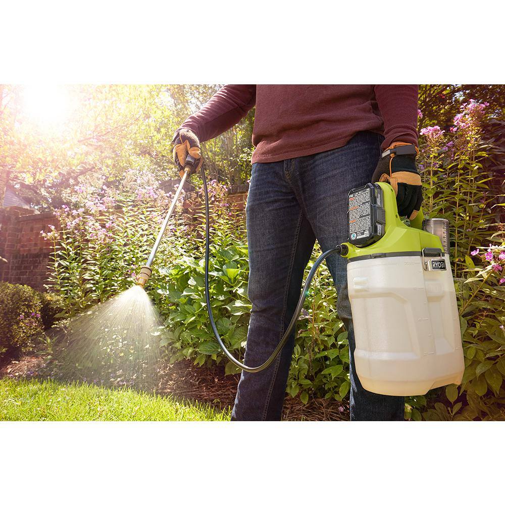 RYOBI ONE+ 18V Cordless Battery 2 Gal. Chemical Sprayer and Backpack Holster with 2.0 Ah Battery and Charger RYOBI ONE+ 18V Cordless Battery 2 Gal. Chemical Sprayer and Backpack Holster with 2.0 Ah Battery and Charger - Image 13