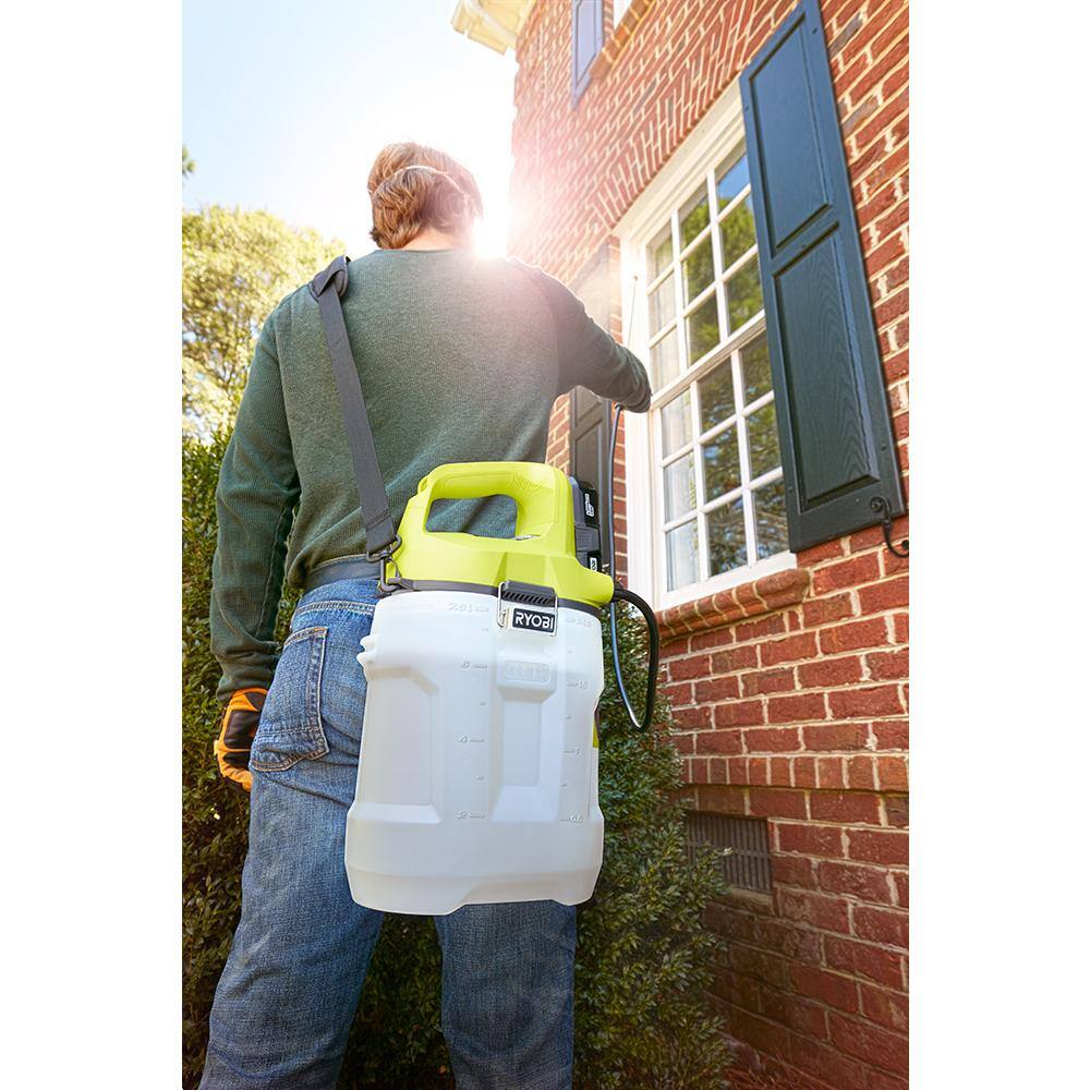 RYOBI ONE+ 18V Cordless Battery 2 Gal. Chemical Sprayer and Backpack Holster with 2.0 Ah Battery and Charger RYOBI ONE+ 18V Cordless Battery 2 Gal. Chemical Sprayer and Backpack Holster with 2.0 Ah Battery and Charger - Image 12