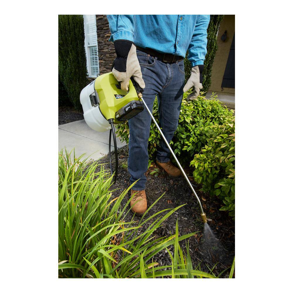 RYOBI ONE+ 18V Cordless Battery 4 Gal. Backpack and 1 Gal. Handheld Chemical Sprayers with 2.0 Ah, 1.3 Ah Battery and Charger RYOBI ONE+ 18V Cordless Battery 4 Gal. Backpack and 1 Gal. Handheld Chemical Sprayers with 2.0 Ah, 1.3 Ah Battery and Charger - Image 11