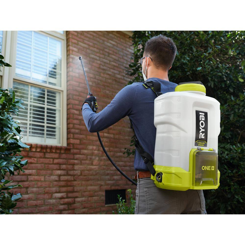 RYOBI ONE+ 18V Cordless Battery 4 Gal. Backpack and 1 Gal. Handheld Chemical Sprayers with 2.0 Ah, 1.3 Ah Battery and Charger RYOBI ONE+ 18V Cordless Battery 4 Gal. Backpack and 1 Gal. Handheld Chemical Sprayers with 2.0 Ah, 1.3 Ah Battery and Charger - Image 10