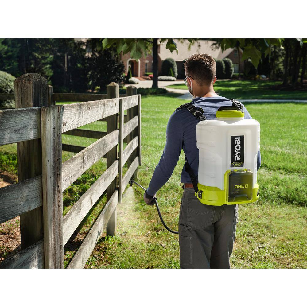 RYOBI ONE+ 18V Cordless Battery 4 Gal. Backpack and 1 Gal. Handheld Chemical Sprayers with 2.0 Ah, 1.3 Ah Battery and Charger RYOBI ONE+ 18V Cordless Battery 4 Gal. Backpack and 1 Gal. Handheld Chemical Sprayers with 2.0 Ah, 1.3 Ah Battery and Charger - Image 13