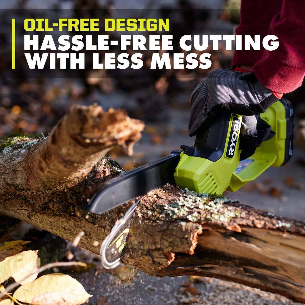 RYOBI ONE+ HP 18V Brushless 8 in. Battery Compact Pruning Mini Chainsaw with 2.0 Ah Battery and Charger PSBCW01K RYOBI ONE+ HP 18V Brushless 8 in. Battery Compact Pruning Mini Chainsaw with 2.0 Ah Battery and Charger PSBCW01K - Image 7