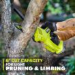 RYOBI ONE+ HP 18V Brushless 8 in. Battery Compact Pruning Mini Chainsaw with 2.0 Ah Battery and Charger PSBCW01K RYOBI ONE+ HP 18V Brushless 8 in. Battery Compact Pruning Mini Chainsaw with 2.0 Ah Battery and Charger PSBCW01K