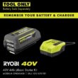 RYOBI RY40507BTL 40V 10 in. Battery Powered Chainsaw (Tool Only)