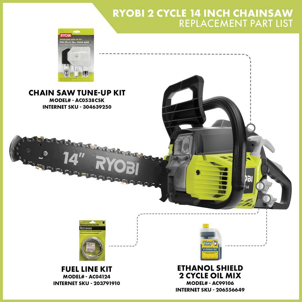 RYOBI RY3714 14 in. 37cc 2-Cycle Gas Chainsaw RYOBI RY3714 14 in. 37cc 2-Cycle Gas Chainsaw - Image 14