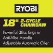 RYOBI 18 in. 38cc 2-Cycle Gas Chainsaw with Heavy-Duty Case