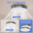 Akicon 110 CFM, 2-Sones Bathroom Fan with Light, 15-Watt Dimmable 3CCT LED Light with 5-Watt 2-Color Night Light, Round, Silver