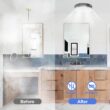 Akicon 110 CFM, 2-Sones Bathroom Fan with Light, 15-Watt Dimmable 3CCT LED Light with 5-Watt 2-Color Night Light, Round, Silver