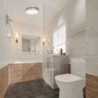 Akicon Bathroom Exhaust Fan with Light, Dimmable 3CCT LED Light with Night Light, 80 CFM, 2-Sones, Round, Silver