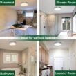 Akicon Bathroom Exhaust Fan with Light, Dimmable 3CCT LED Light with Night Light, 80 CFM, 2-Sones, Round, Silver
