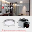 Akicon Bathroom Exhaust Fan with Light, Dimmable 3CCT LED Light with Night Light, 80 CFM, 2-Sones, Round, Silver