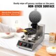 SKYSHALO Commercial Waffle Maker 1300W 1 Piece per Batch Round Waffle Iron Non-Stick Waffle Cone Machine Waffle Maker