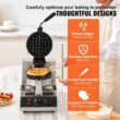 SKYSHALO Commercial Waffle Maker 1300W 1 Piece per Batch Round Waffle Iron Non-Stick Waffle Cone Machine Waffle Maker