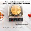 SKYSHALO Commercial Waffle Maker 1300W 1 Piece per Batch Round Waffle Iron Non-Stick Waffle Cone Machine Waffle Maker