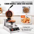 SKYSHALO Commercial Waffle Maker 1300W 1 Piece per Batch Round Waffle Iron Non-Stick Waffle Cone Machine Waffle Maker