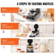 SKYSHALO Commercial Waffle Maker 1300W 1 Piece per Batch Round Waffle Iron Non-Stick Waffle Cone Machine Waffle Maker