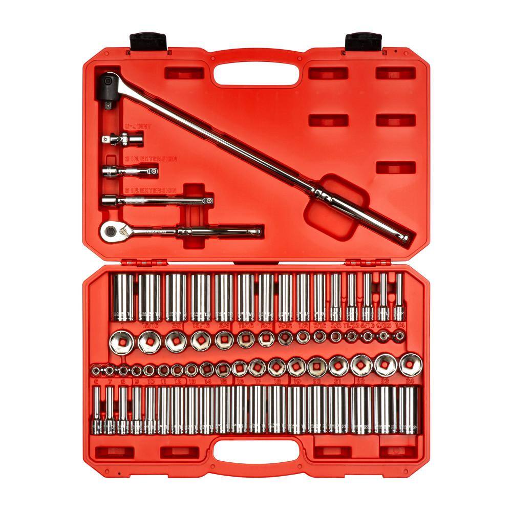 TEKTON 3/8 in. Drive 6-Point Socket and Ratchet Set, 73-Piece (1/4-1 in. 6-24 mm) TEKTON 3/8 in. Drive 6-Point Socket and Ratchet Set, 73-Piece (1/4-1 in. 6-24 mm)