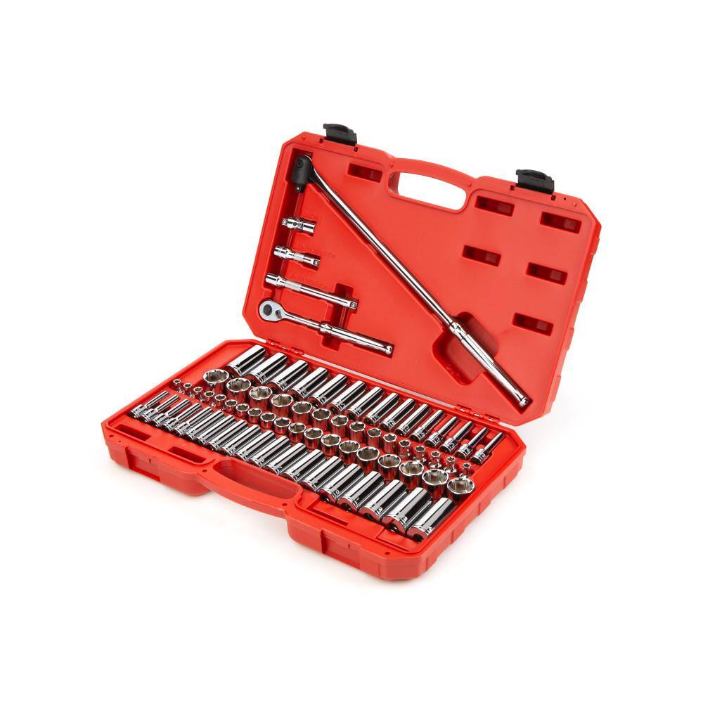 TEKTON 3/8 in. Drive 6-Point Socket and Ratchet Set, 73-Piece (1/4-1 in. 6-24 mm) TEKTON 3/8 in. Drive 6-Point Socket and Ratchet Set, 73-Piece (1/4-1 in. 6-24 mm) - Image 2